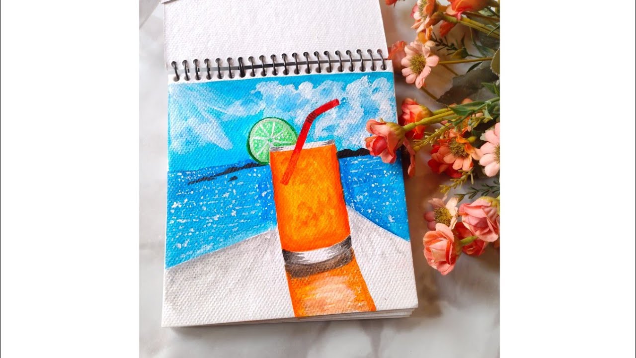 Orange Juice glass painting tutorial Jenyscanvas YouTube