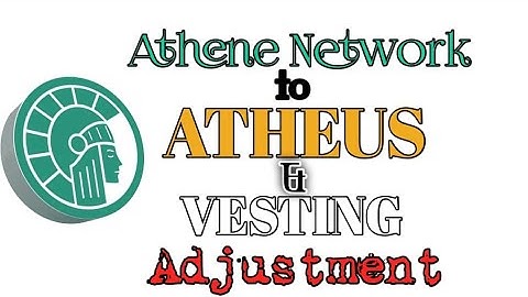 Athene Network Name Change to Atheus || ATN Vesting Adjustment || New Update