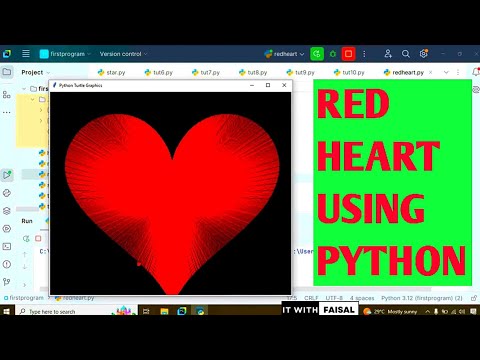Red Heart Shape Pattern Using Python Turtle Graphics |  How To Use Turtle Graphics Design
