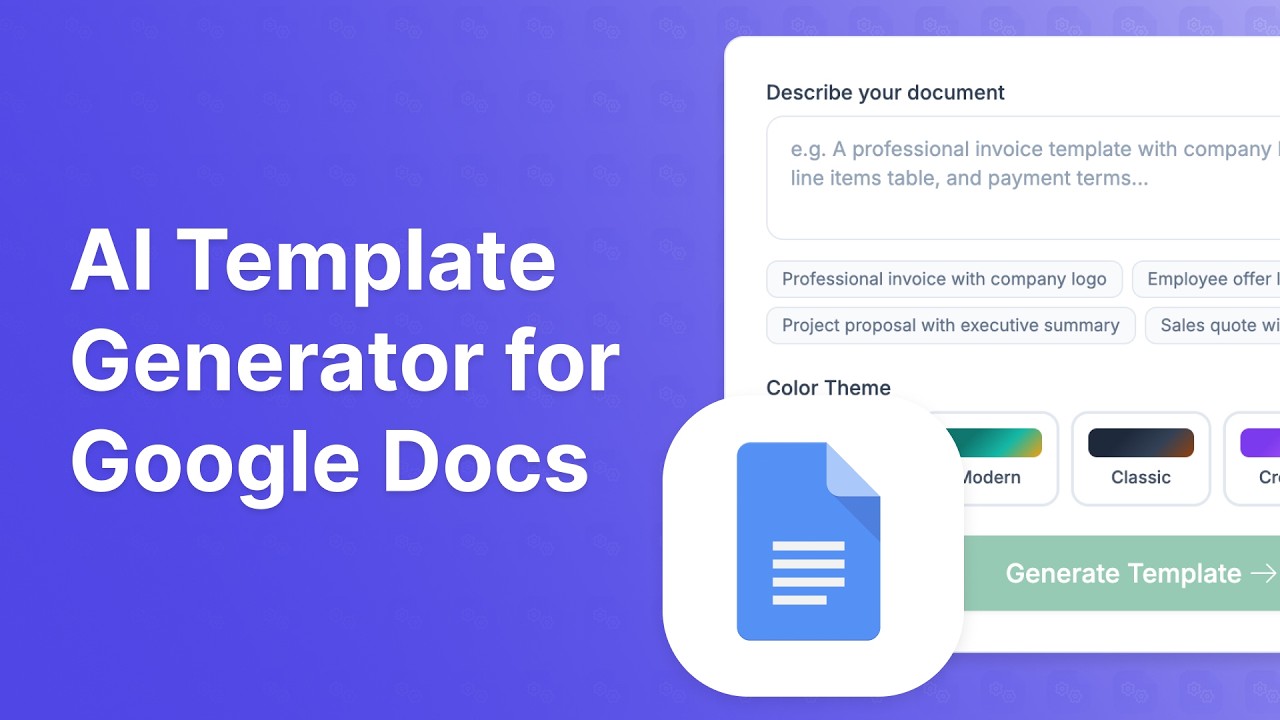 AI Template Generator for Google Docs - YouTube