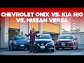 Chevrolet Onix vs. KIA Rio vs. Nissan Versa, comparativa: Tres superventas con argumentos para todo