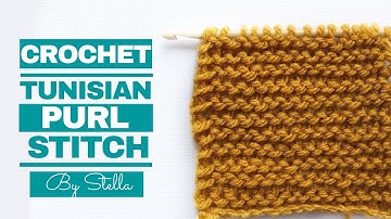 How To Do Tunisian Crochet Purl Stitch.Tunisian Crochet Basics Tutorial.TUNISIAN PURL STITCH