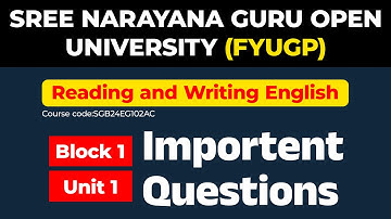 SGOU-FYUGP-Reading and writing english /block 1/unit 1 introduction/Question and answers