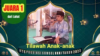 1st Place Winner, Boys' Quran Recitation, National Quran Competition (MTQ), South Sumatra Provinc...