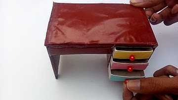 How To Make Matchbox Desk With Drawer | Hand Made Matchbox Craft | DIY Crafty Artwork