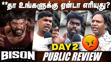 சீயான் புள்ள ஜெயிச்சிட்டான்யா..😡Bison Public Review DAY 2 | Bison Movie Review #bisonreview