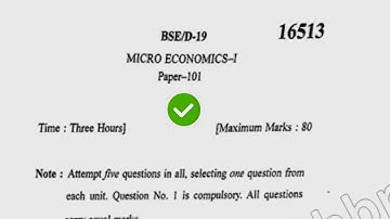 2019 KUK BA 1st Sem Economics Question Paper