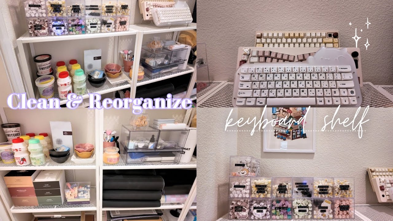 Cleaning and reorganizing my keyboard shelf
