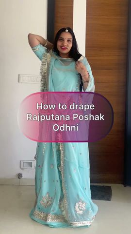 How to drape Rajputana Poshak odhni / #rajputana #rajasthani #rajputiposhak #shorts #draping