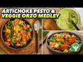 Quick Artichoke Pesto and Veggie Orzo Medley