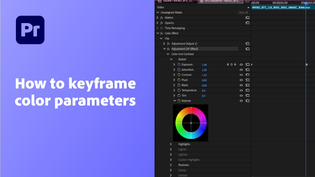 How to Keyframe Color Parameters | Adobe Premiere Color Mode (Beta ...