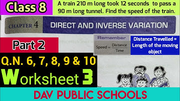 DAV class 8 maths chapter 4 Worksheet 3 Q.N. 6, 7, 8, 9 & 10