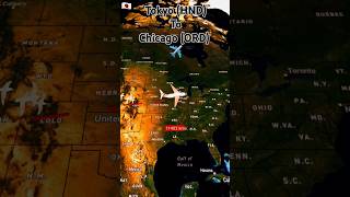 Celebrity Tokyo To Chicago flight route ✈️ #aviation #aeroplane #airplane #japan #america #shorts #automobile Profile