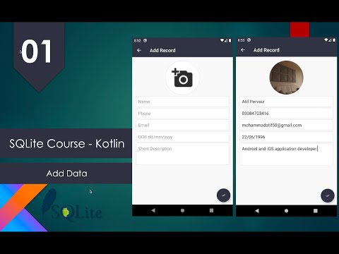 SQLite Android Course Kotlin | Part 01 | Add Record