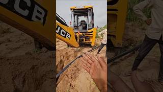 JCB 3DX Backhoe Loader Working For Pipeline Digging Video 😑 #youtubeshorts #vlog
