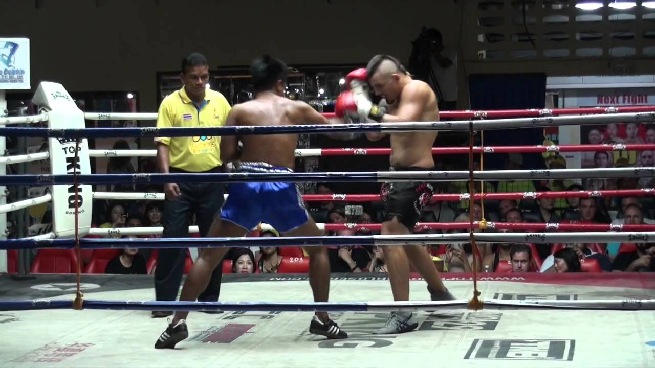 Boxing: Sam Bastin (Tiger Muay Thai) vs Downtong (Patong Boxing Gym) @ Patong Stadium 7/12/15 fighting