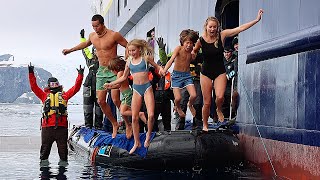 FAMILY OF 5 DOES FREEZING COLD POLAR PLUNGE IN ANTARCTICA! Part 3 of 3  Antarctica with Little Kids