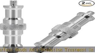 LimoStudio 2-Pack Standard 1/4 to 3/8-inch Male Convert Screw Threaded Adapter Spigot Stud for Flas