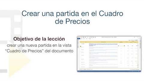 Tutorial de PriMus - Crear una partida en el Cuadro de Precios - ACCA software