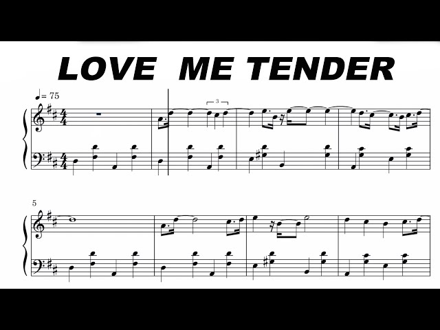 Love Me Tender Sheet Music, Elvis Presley