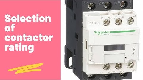 how to select contactor rating?