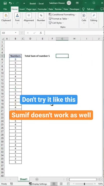 Add using Array formula in Excel