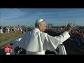 Arrivée du Pape et accueil des jeunes dimanche 3 aout 2025 à Tor Vergata