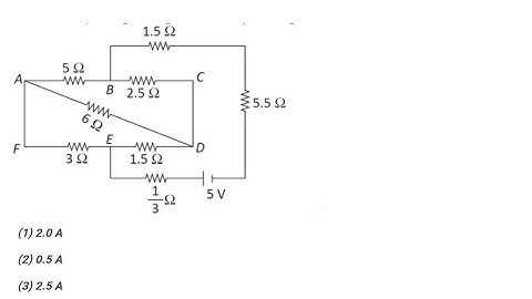 [Physics] The current passing through the battery in the given circuit is: