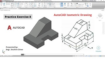 Autocad 3D oefentekenen | Autocad oefenoefening 8 | Autocad Isometrisch tekenen | CADable