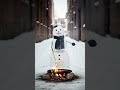 Snowman cooking marshmallows 😍😁 | AI Generated | #ai #cute #snowman