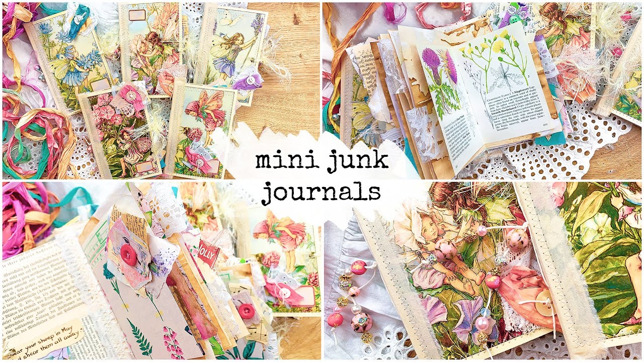 📚🧚‍♀️ Mini Junk Journals From Postcards #2 PAGES, BINDING AND ...