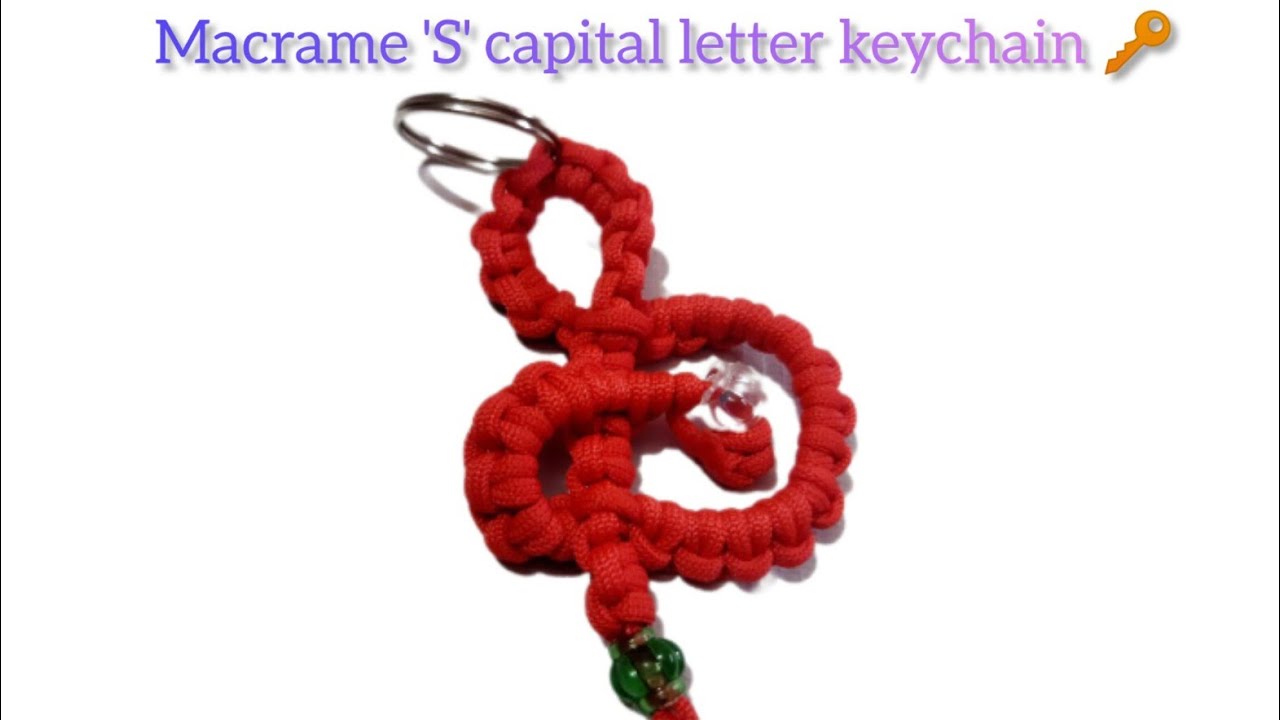 Macrame 'S' shape👆 key keychain / /मायक्रोम चावी अडकवायचे एस कॅपीटल ...