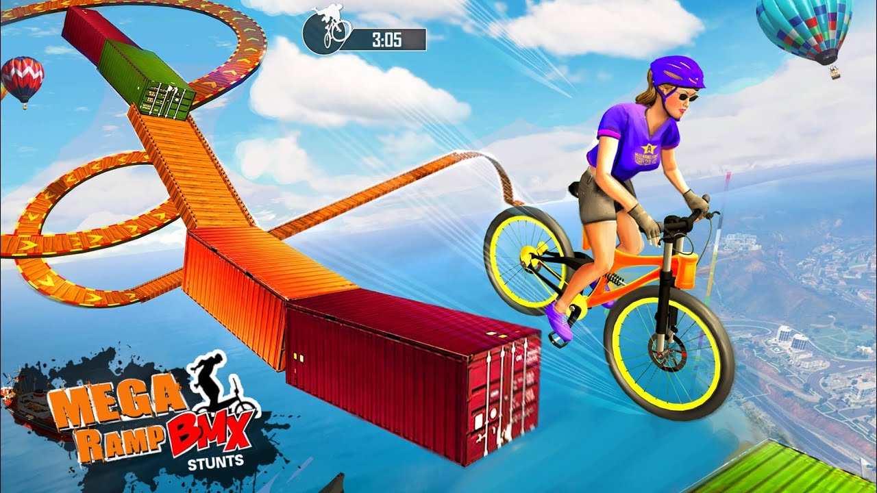 BMX Racing Mega Ramp Stunts - BMX Bike Stunt games - Android Gameplay #02 || RD Game Zone