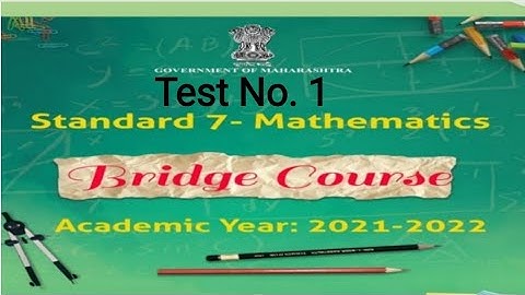 Test No.1 l Bridge Course l Std 7 l Maths l By Pravin Sir @mathsstudy7549