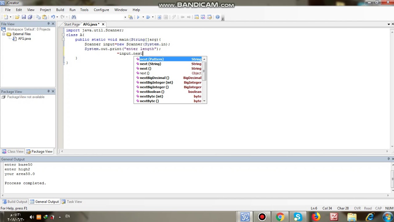 write a program to find area of square in java(حساب مساحة المربع بلغة ...