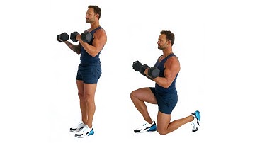 HOW TO: FORWARD LUNGES WITH STATIC BICEP CURL