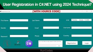 How to Create a User Registration Form in C#.NET using SQL Server Database and Visual Studio 2022?