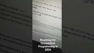 Roadmap for CP in 2026