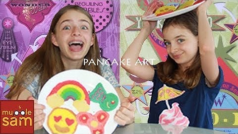 Sophia and Bella in PANCAKE ART CHALLENGE on Mugglesam