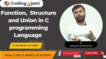 Function, Structure and Union in C programming Language  | #ctutorialinhindi