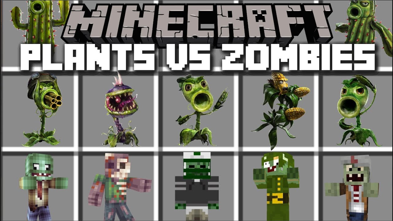 Minecraft Plants Vs Zombies Mod Kill The Zombies With Your Plant Spawners Minecraft Youtube - roblox plants vs zombies download