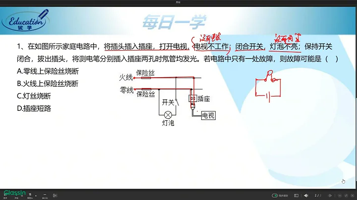 【中考物理】家庭電路故障之、用電器全罷工，為什麼接通開關檢測 - 天天要聞