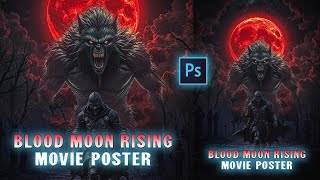 I’m Back… And It’s Horror Time! | Photoshop Movie Poster Tutorial | Blood Moon Rising! screenshot 4