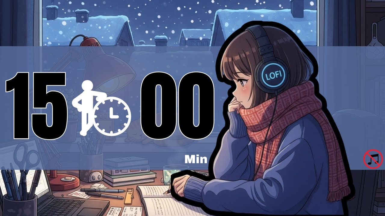 15-Minute Winter Countdown Timer ❄️ Cozy Snow & Coffee Ambience