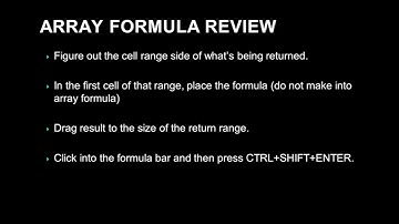 4-7 Free Excel Dashboard Course | Array Formula Review | Jordan Goldmeier