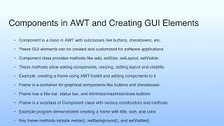 Short Summary | Lecture 39: AWT Programming—I