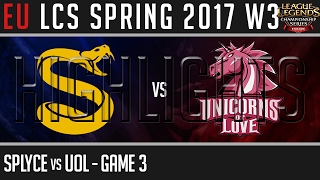 Splyce vs UOL Highlights All Games - EULCS W3D1 Spring 2017 - SPY vs UOL