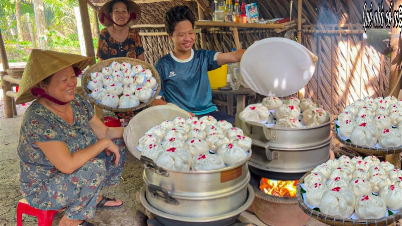Bánh Bao Nhân Thịt Trứng Cút, Khoai Môn | Hương Vị Bánh Quê || Meat dumplings