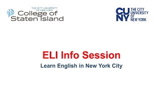 ELI Info Session 1 - ELI Programs - Session in English
