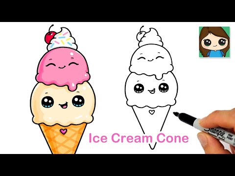 How to Draw an Ice Cream Cone Easy ???? - YouTube